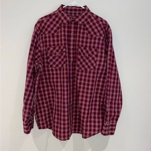 Pendleton Red Plaid Pearl Snap Long Sleeve Size‎ Large